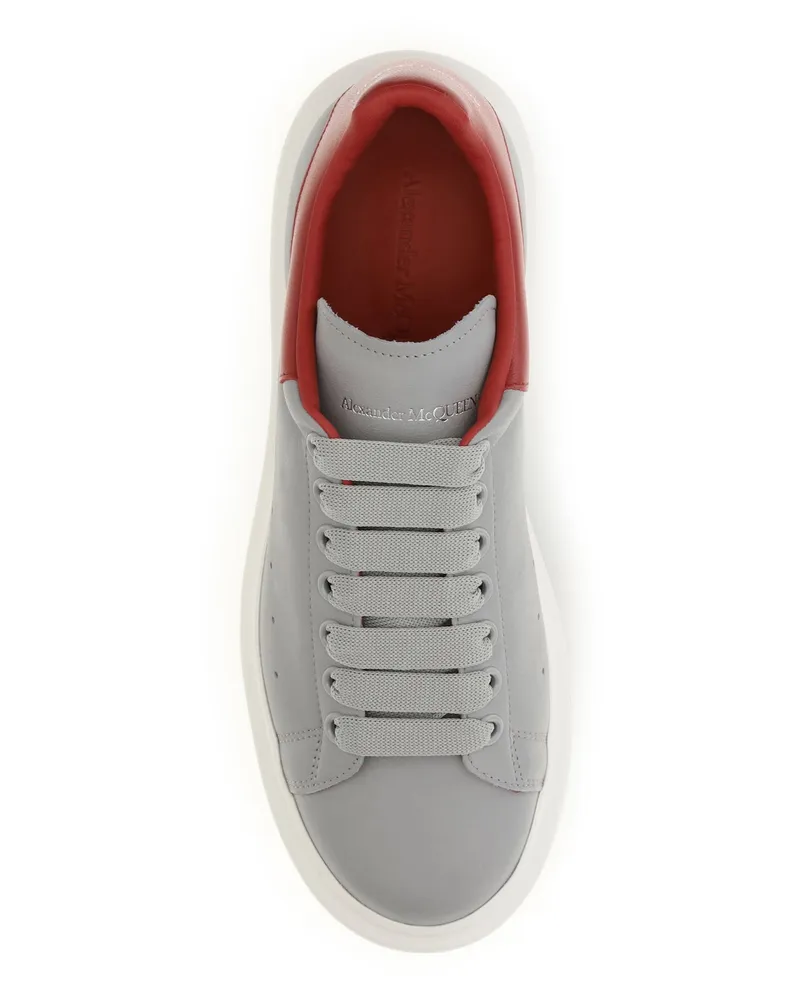 Alexander McQueen Men's Leather Sneakers Grey-Flame Trainers Grey/flame Gray