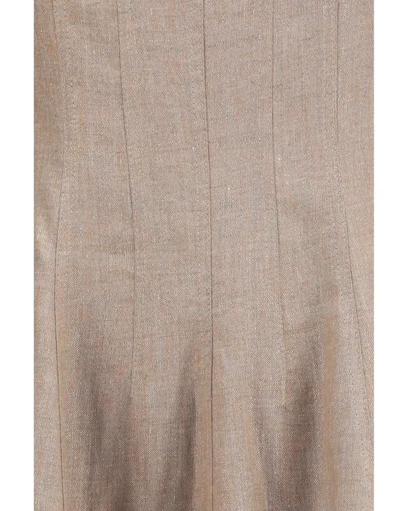 Brunello Cucinelli Sparkling Linen Twill Dress — Pink Pink