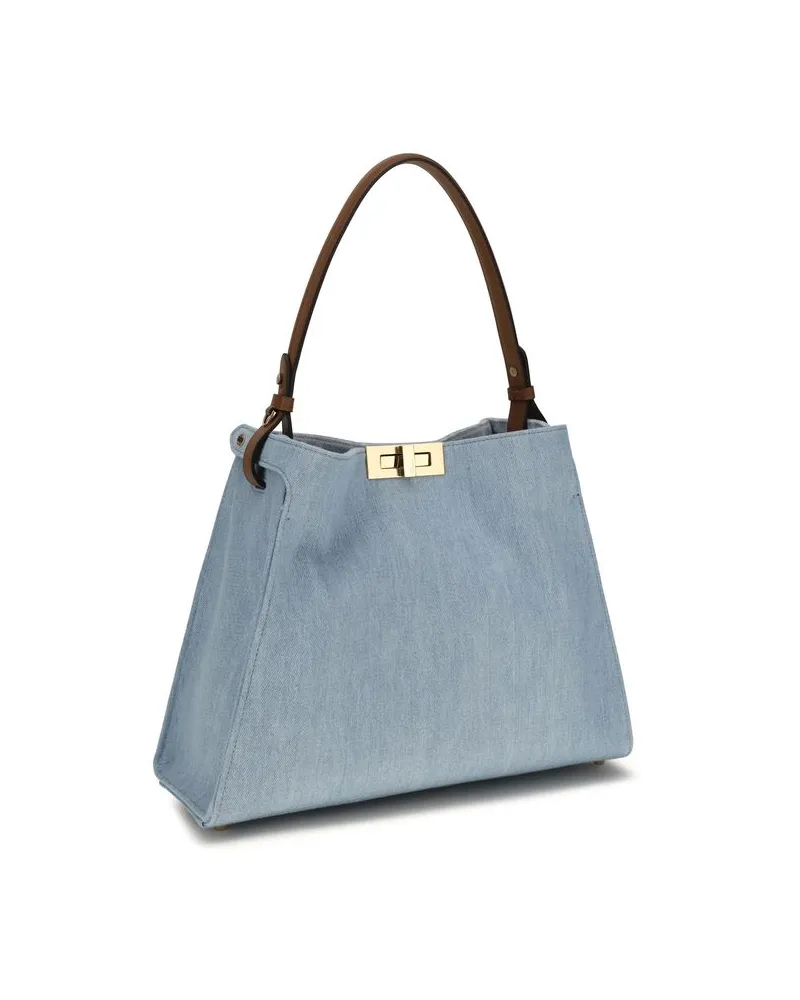 Fendi Women's Blue Cotton Handbag Bag Blue