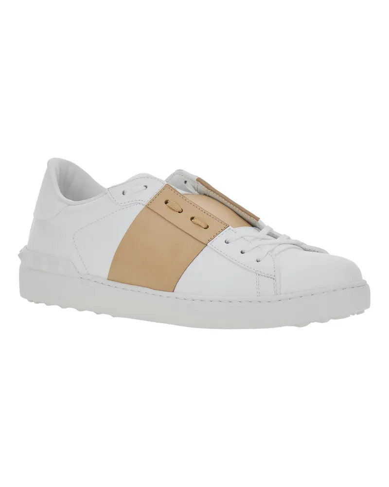 Valentino Garavani Men's Low Top Sneaker Open White Leather Calf Trainers White