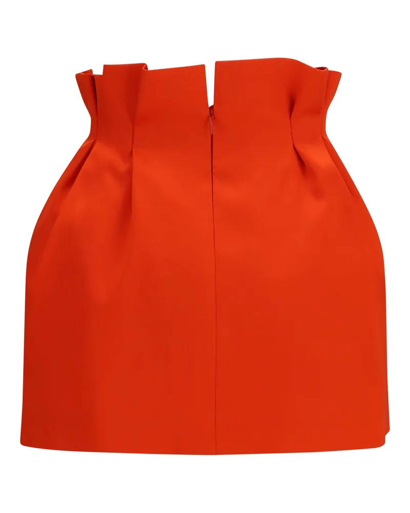 Magda Butrym Women's Silk Mini Skirt With Ruffled Waist Red Red