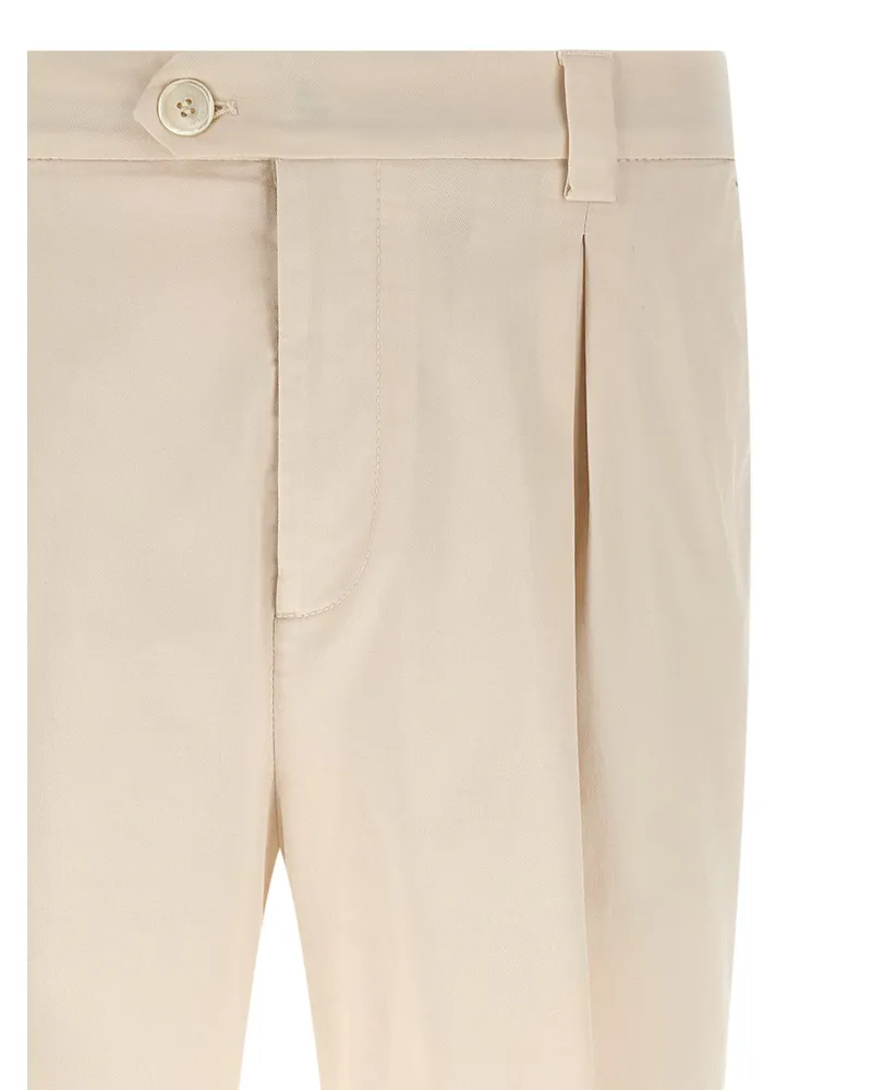 Brunello Cucinelli Men's White Cotton Casual Pants White