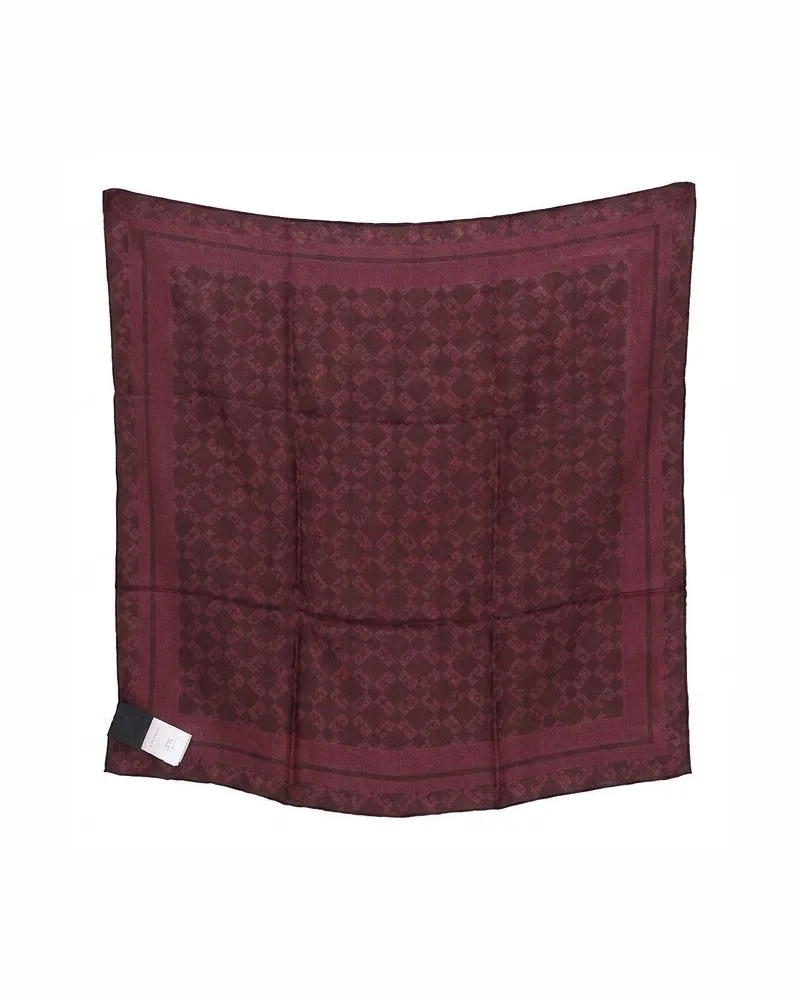 Givenchy Men's Burgundy Silk Pocket Square Accessory Burgundy