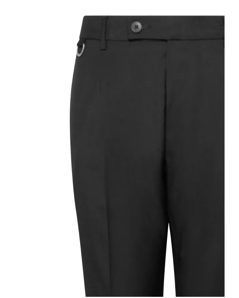 Low Brand Men's Trousers Slim Carrot Fit Black Cotton Black