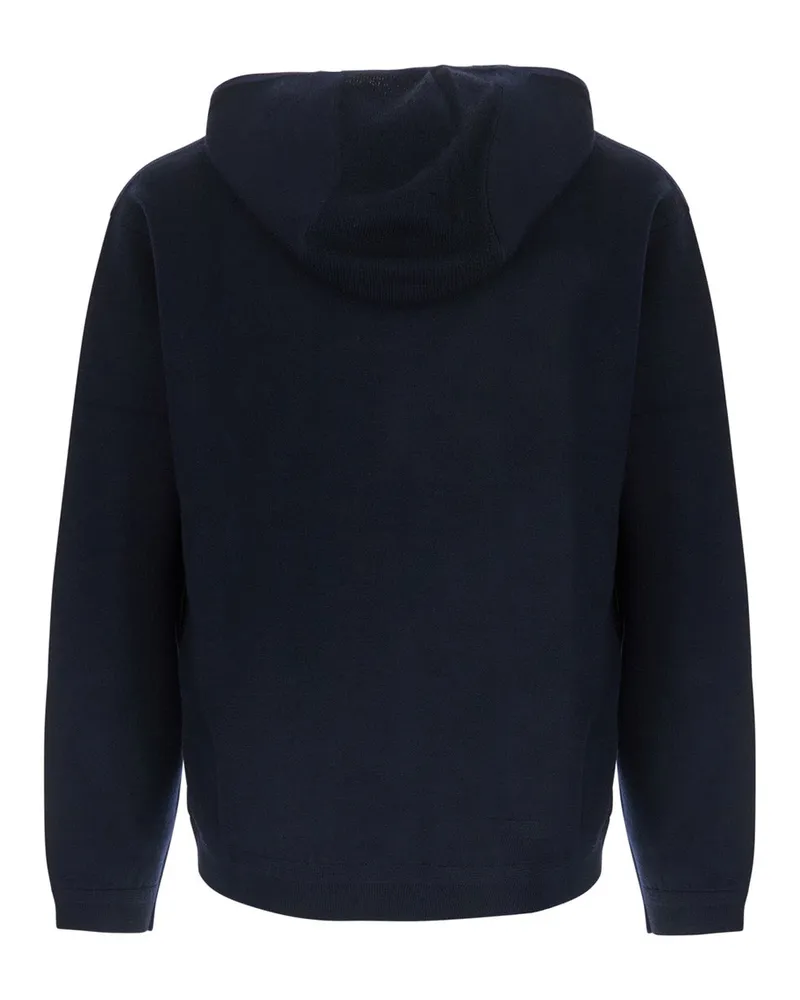 Emporio Armani Men's Frant Zip Sweater Black Wool-Blend Tops Top Black