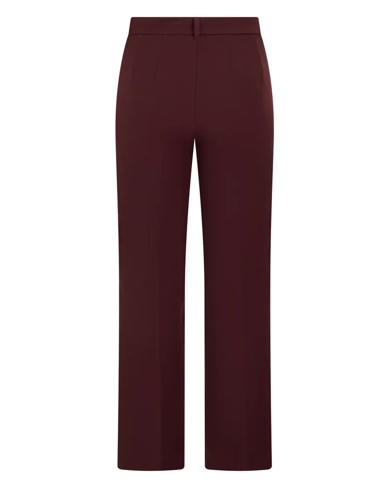 Max Mara Women's Straight Trousers Umanita Dark Ruby Cotton Burgundy