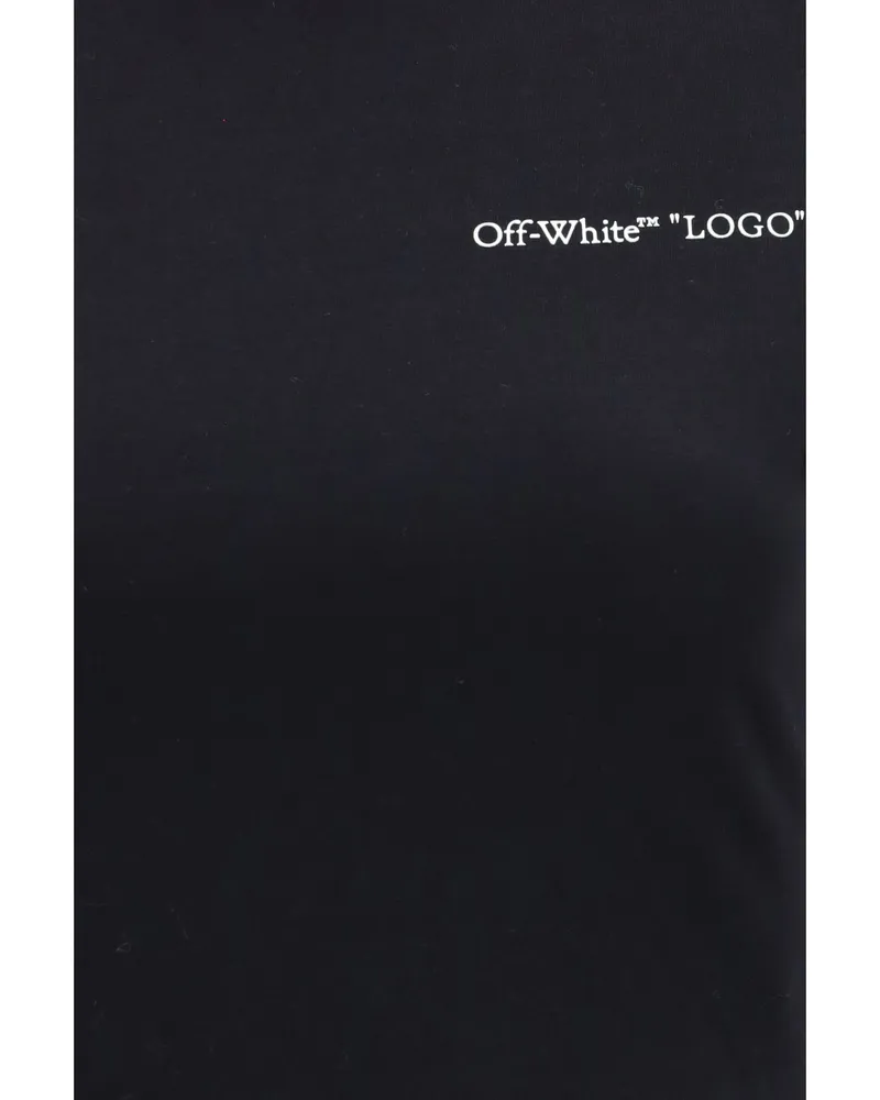 OFF-WHITE Women's T-Shirt Printed Black-White Cotton T-Shirts & Jerseys Black/white Black
