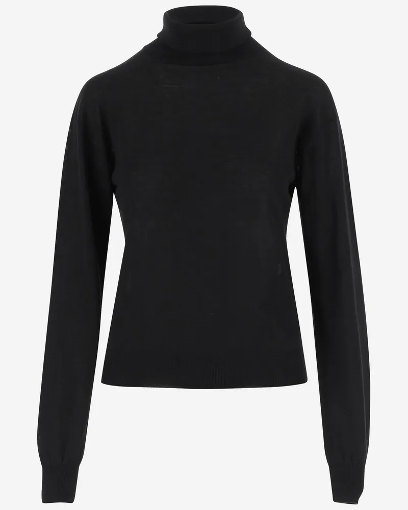 Saint Laurent Women Wool And Cashmere Blend Pullover Black Sweater Black
