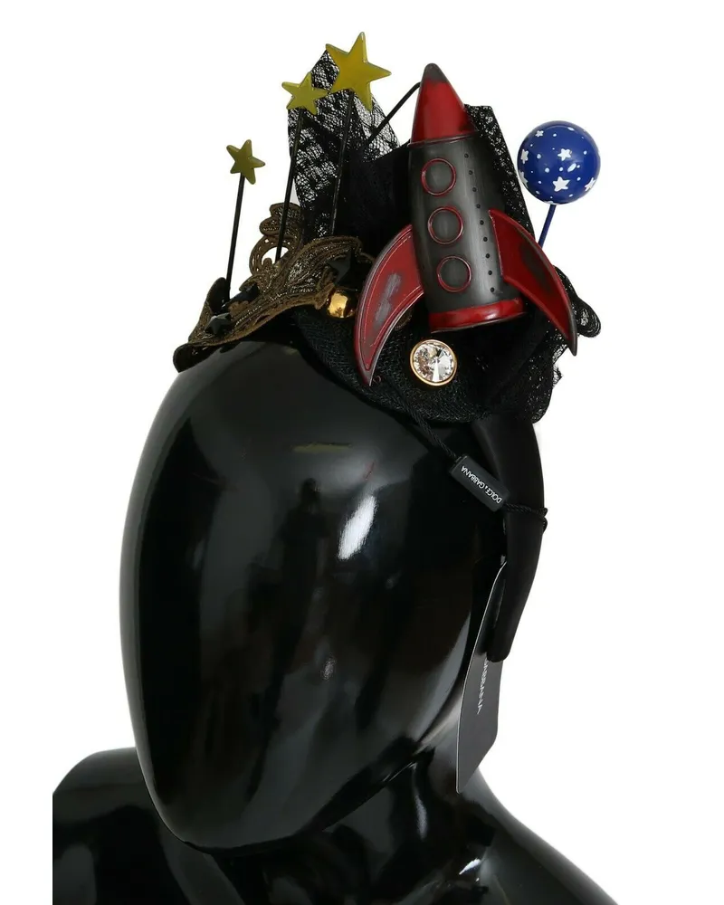Dolce & Gabbana Women's Rocket Crystal Stars Tiara Diadem Headband Accessory Black