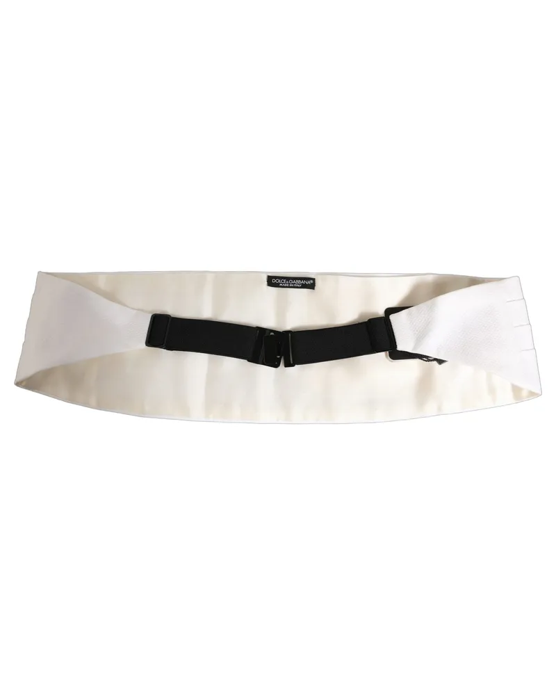 Dolce & Gabbana Pleated Cotton Cummerbund Belt — White White