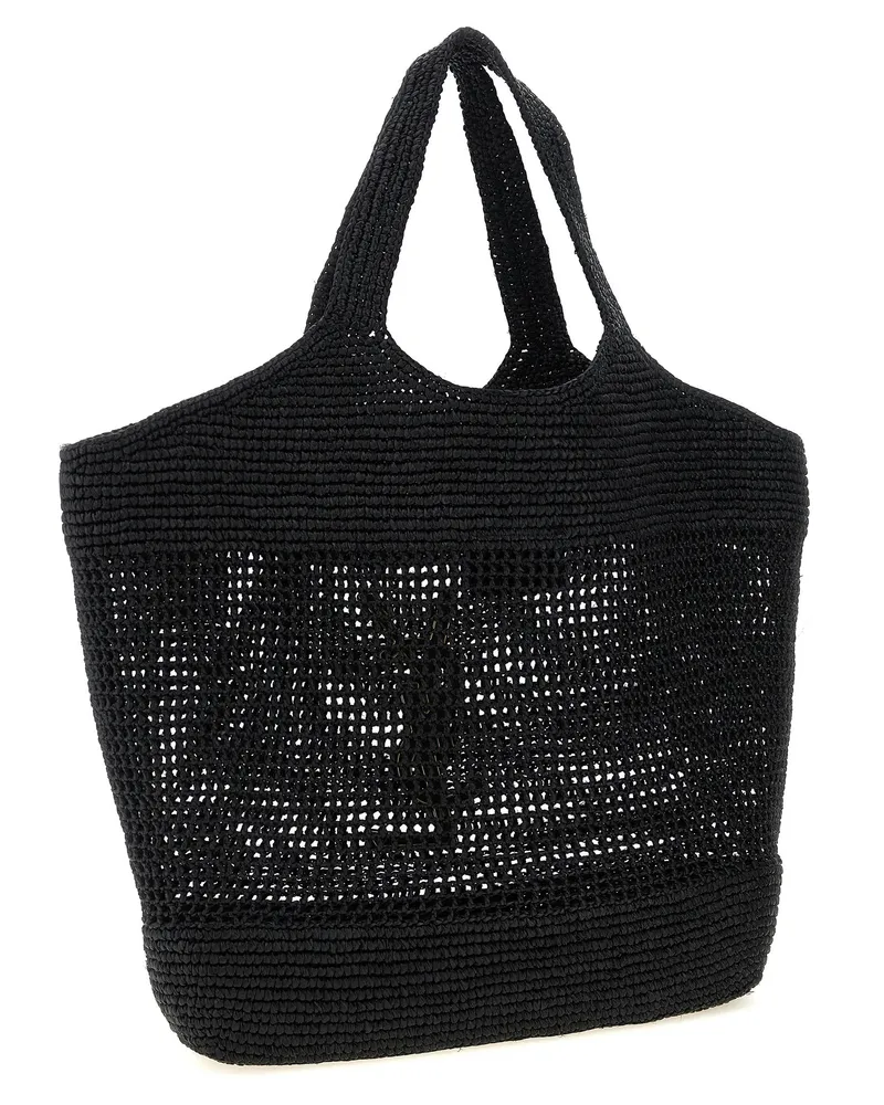 Saint Laurent Women's Tote Black Raffia Black