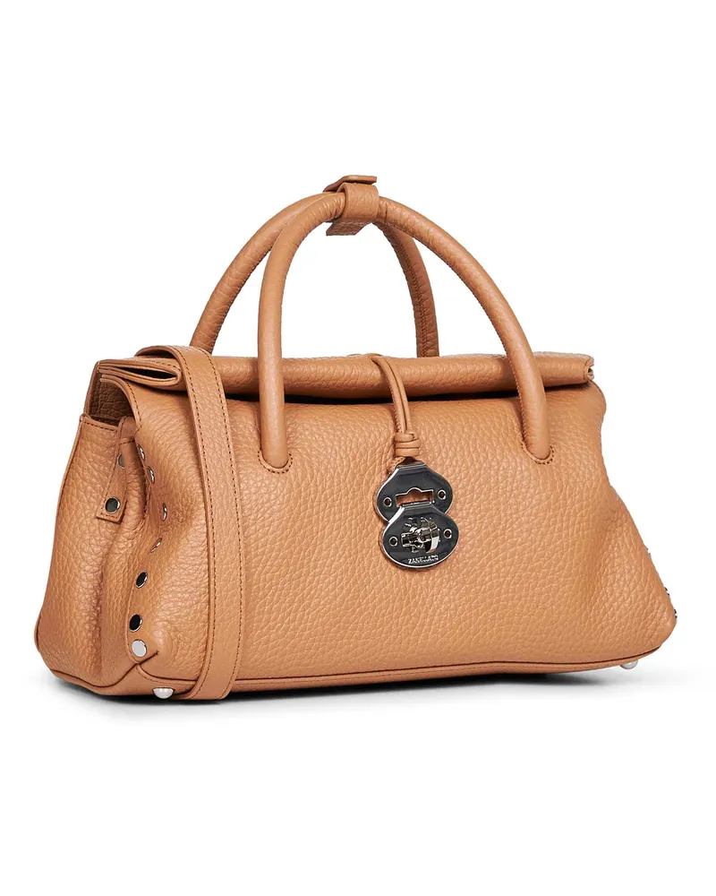 Zanellato Women's Handbag Dotta Small Amaretto Brown Bovine Leather Handbags Hand Bags Brown