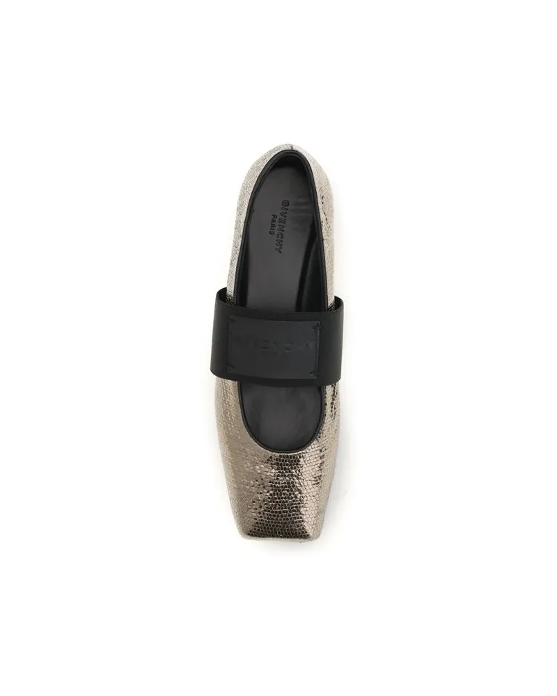 Givenchy Women's Gold Calf Leather Bos Taurus Ballet Flats Gold