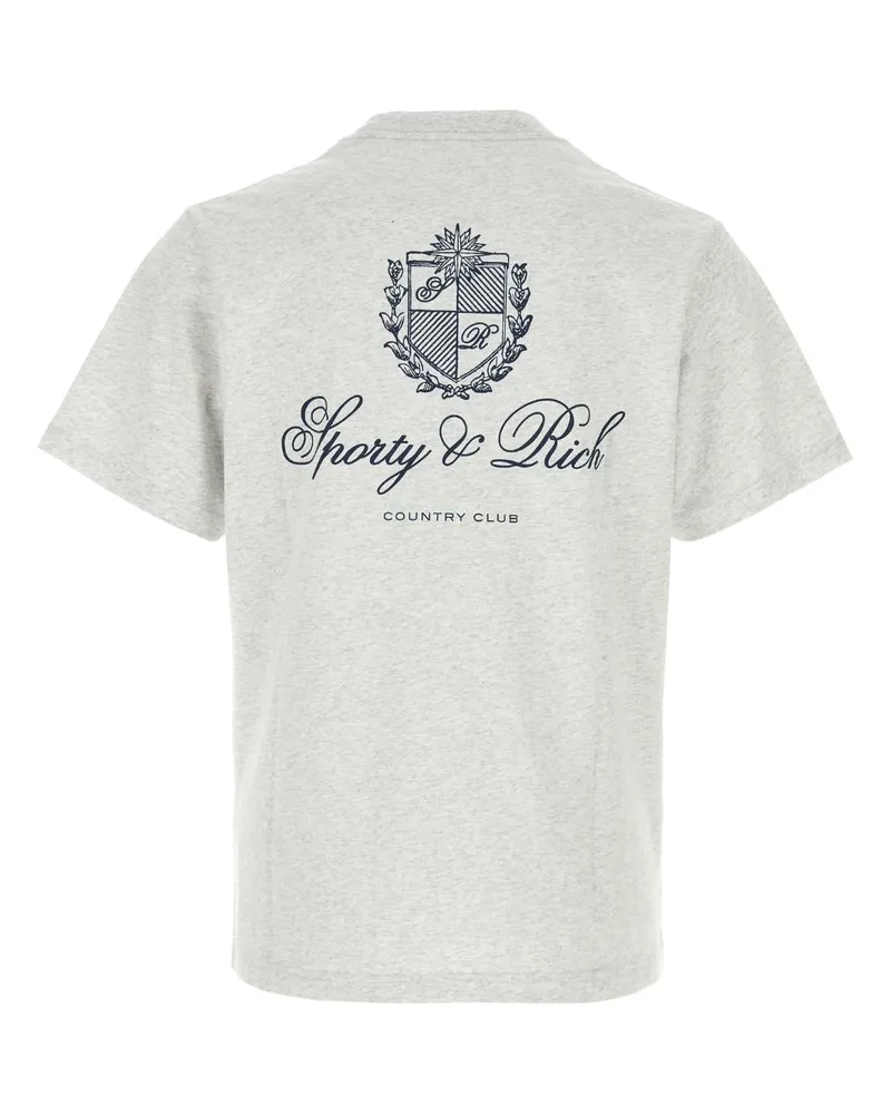 SPORTY & RICH Club Script T-Shirt — Gray Gray