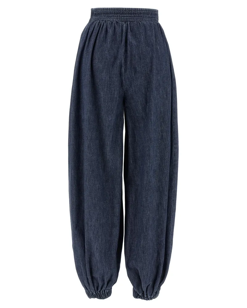 Valentino Garavani Women's Blue Cotton Pants Blue