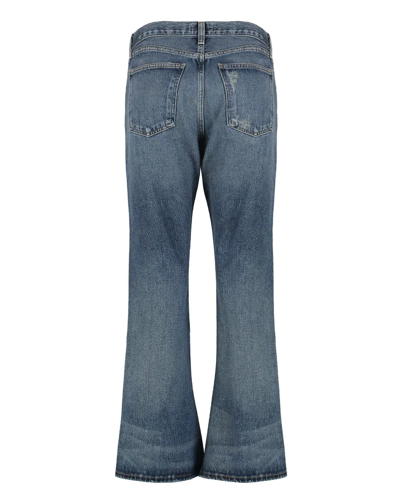 AGOLDE Women's Flared Jeans Stencil Shade Denim Cotton Blue