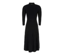 Women's Polo Flare Midi Dress Black Abiti