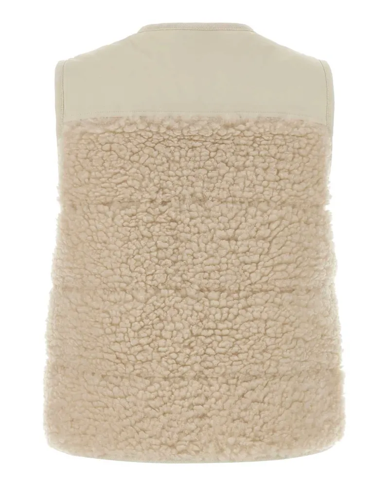 Moncler Teddy Fabric Vest — Cream Cream