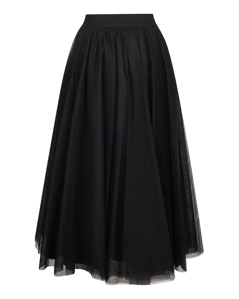 Blanca Women's Onyx Tulle Long Wide Skirt Black Polyester 