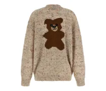 Virgin Wool Boucle Mélange Cardigan — Beige