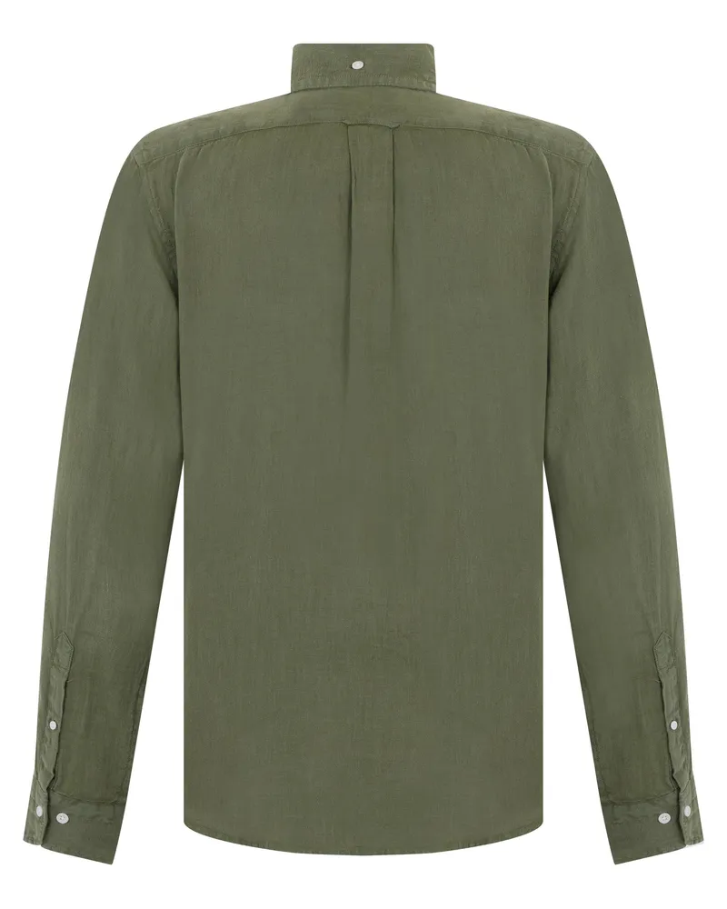 Gant Men's Long-Sleeve Linen Shirt Green Green