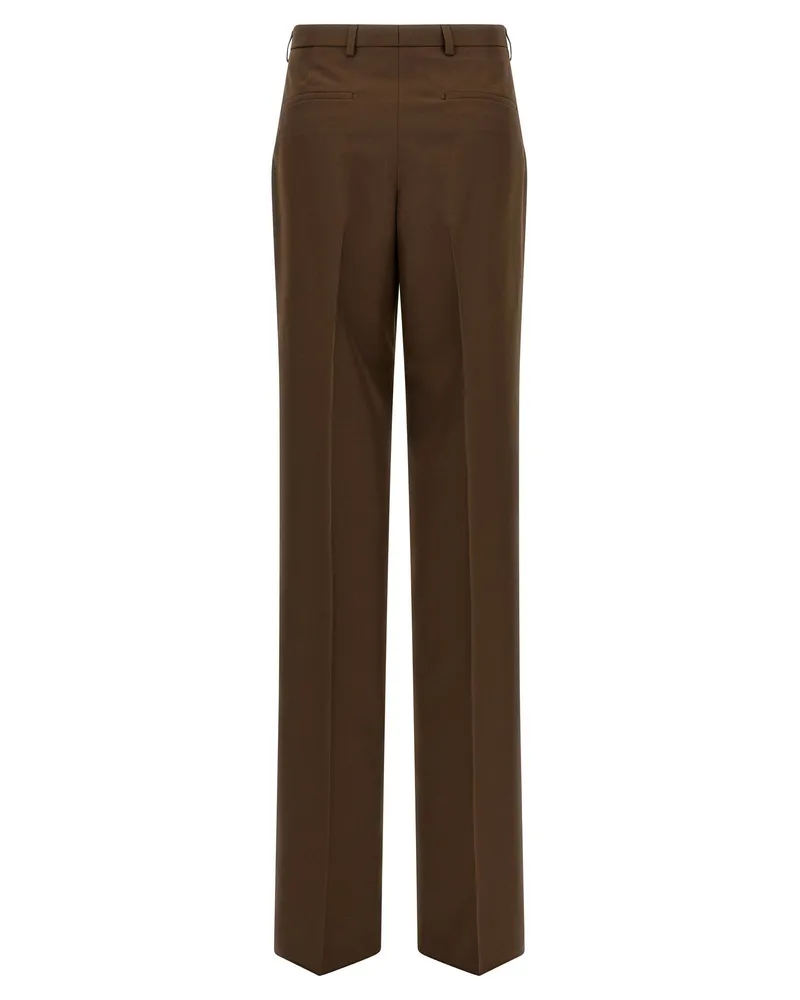 Gucci Tailored Wide-Leg Trousers — Brown Brown