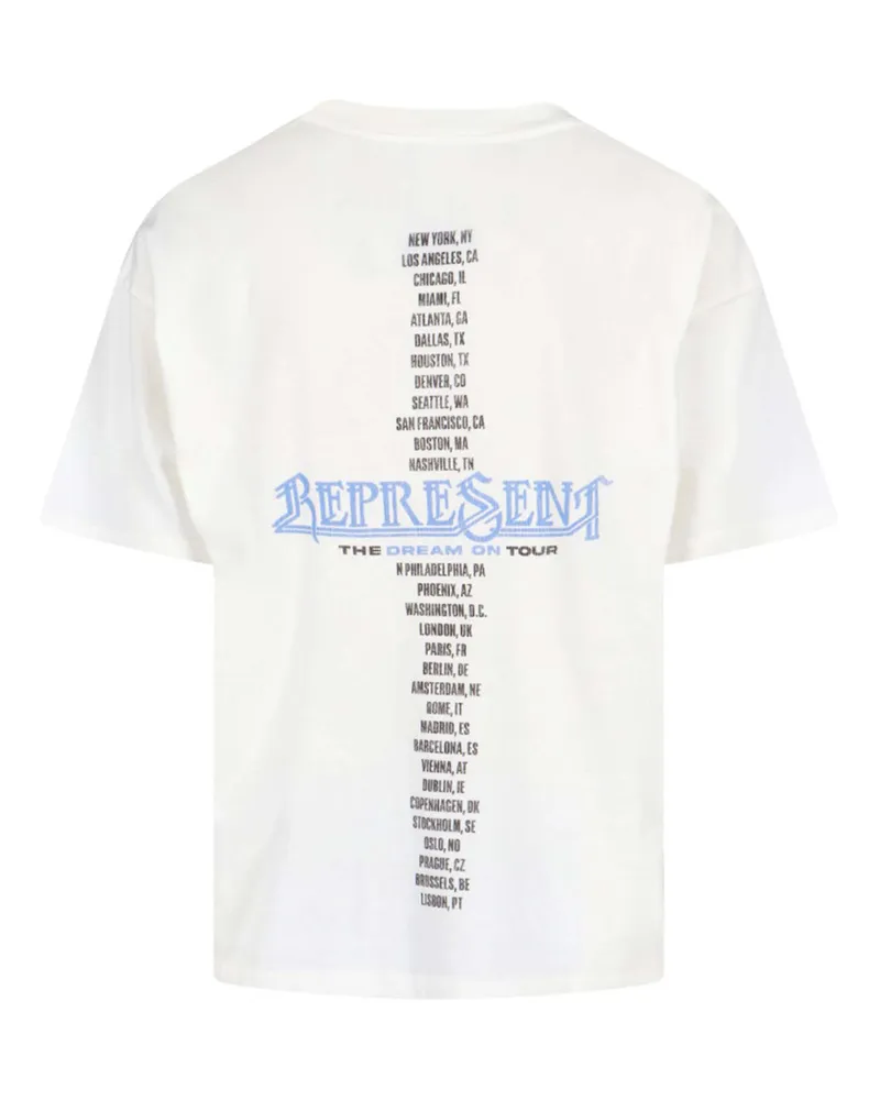 REPRESENT Men's T-Shirt Golden Tour Sun Flat White Cotton T-Shirts And Polos White