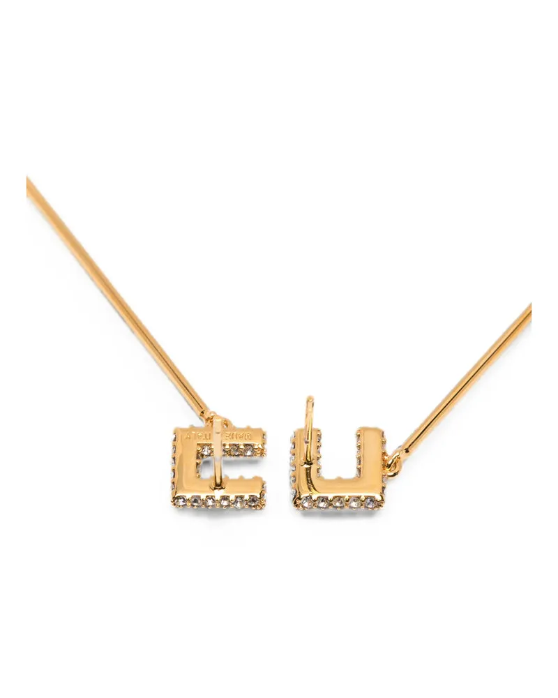 Elisabetta Franchi Crystal-Embellished Drop Earrings — Gold Gold