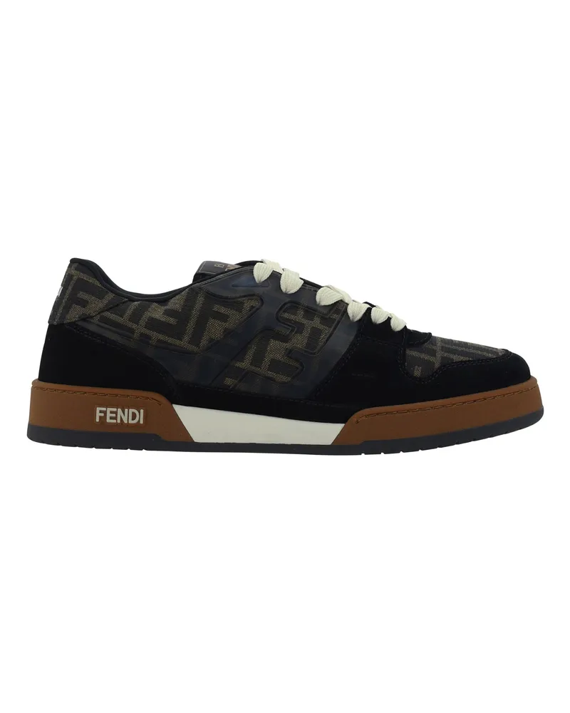 Fendi Men's Sneakers Match Black-Tobacco Black-Ice Upper: Cotton Trainers Black/tobacco Black/ice Black