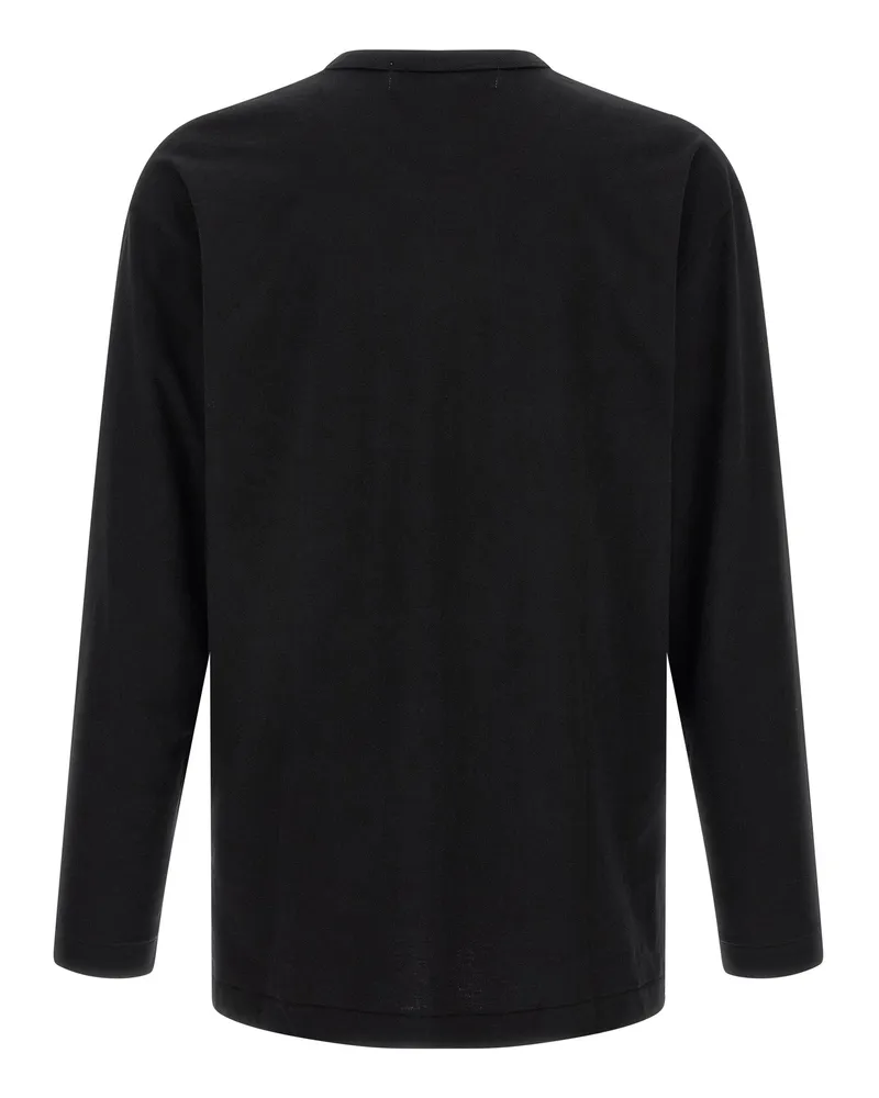 Comme des Garçons Heart-Embroidered Cotton T-Shirt — Black Black