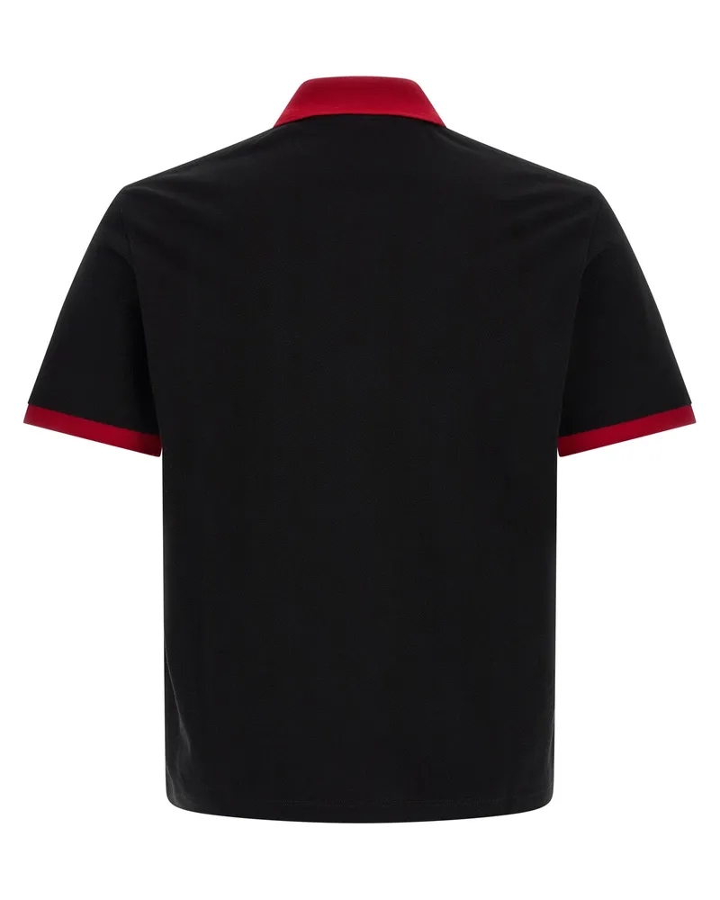 Versace Men Black Cotton Polo Shirt Black