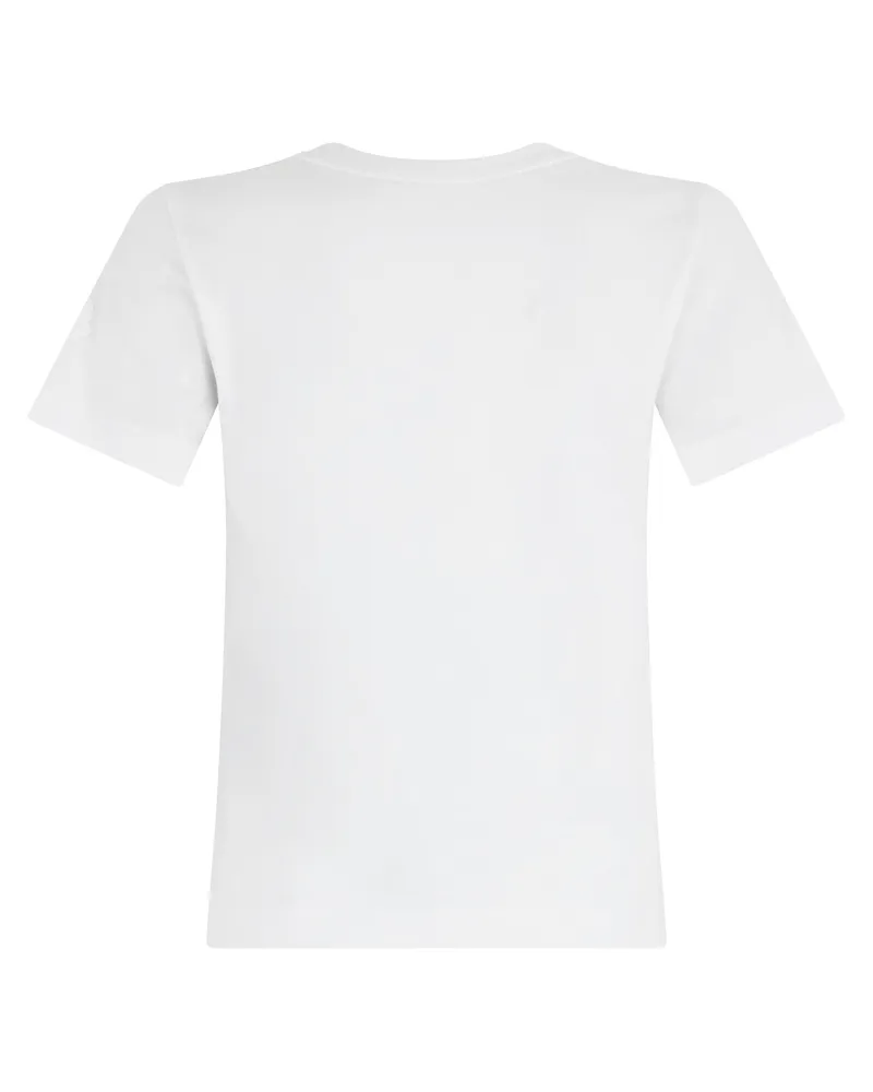 Moncler Women T-Shirt With Chest Print White Cotton T-Shirts & Jerseys White