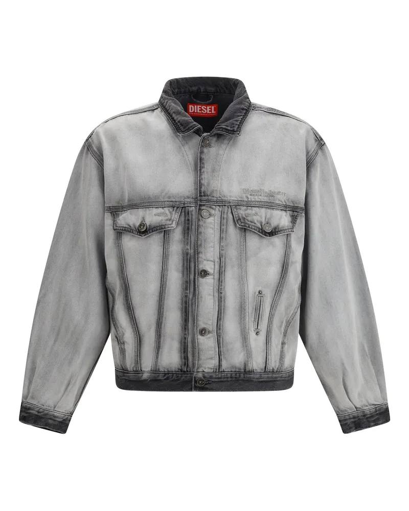 Diesel Men's Denim Jacket D-Denver Grey Cotton Gray