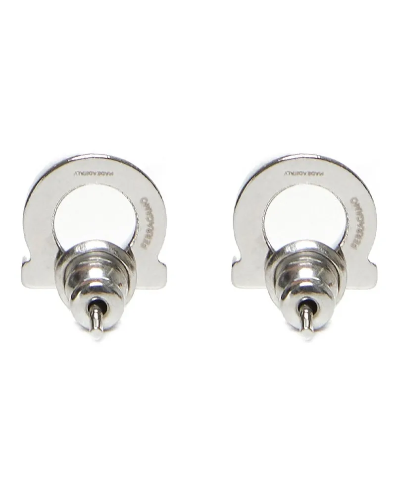 Ferragamo Women's Earrings Gancini Crystal Silver Glass Fibre Silver