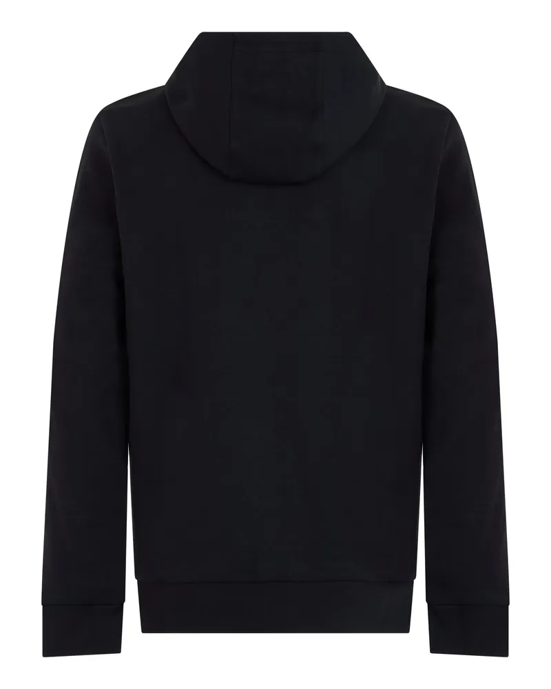 HUGO BOSS Men Cotton Zip-Up Hoodie Black Top Black