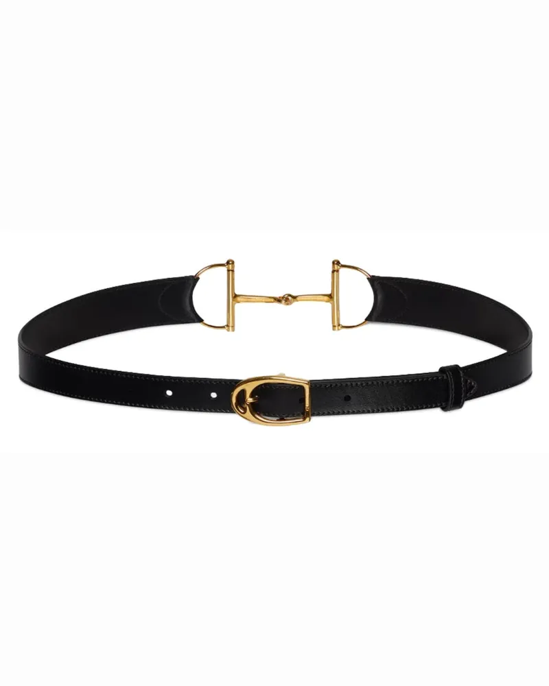 Gucci Oversize Clamp Calfskin Belt — Black Black