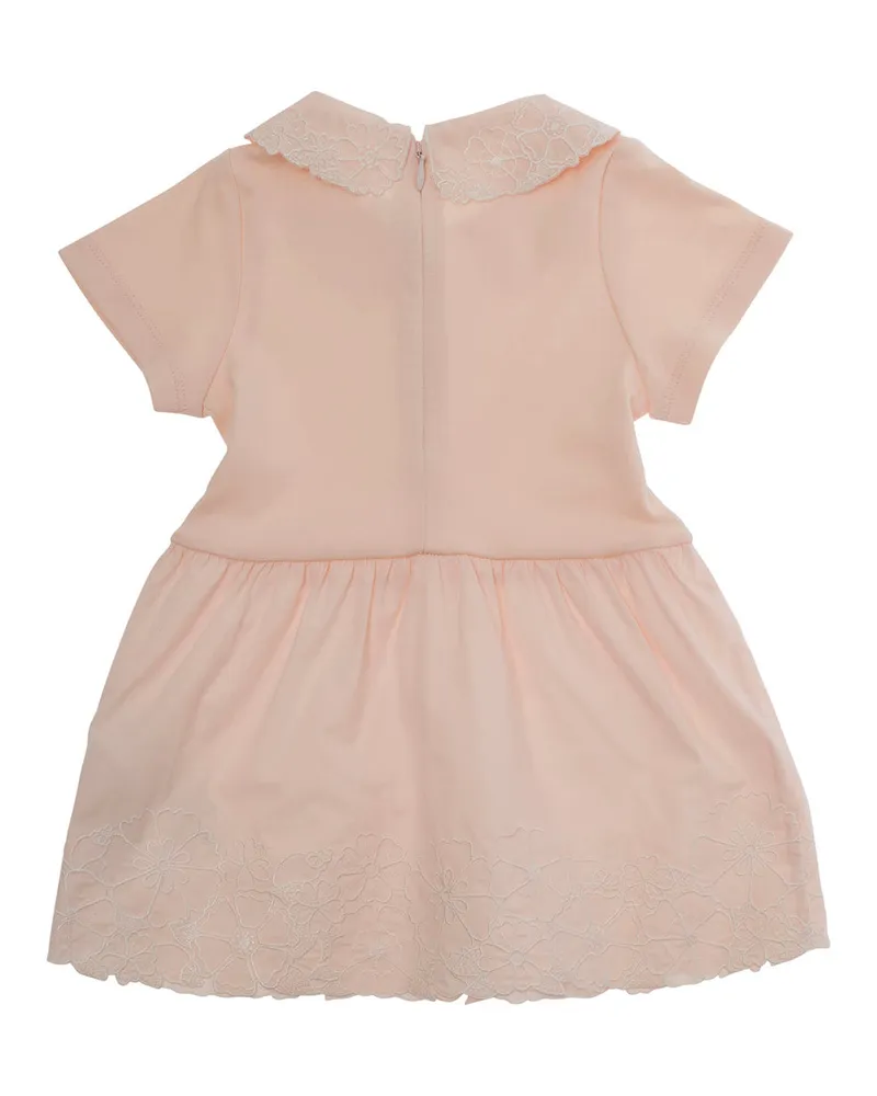 Chloé Unisex Dress Pink Cotton Embroidered Pink