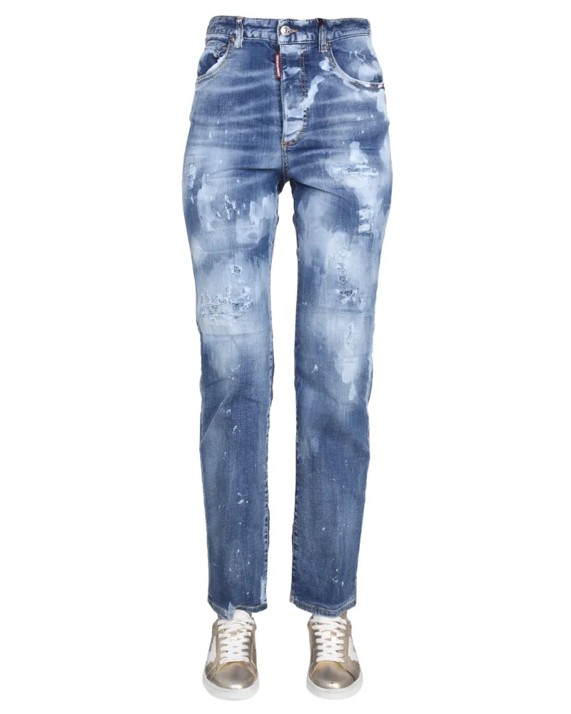 Dsquared2 Cotton-Blend Denim Jeans — Blue Blue