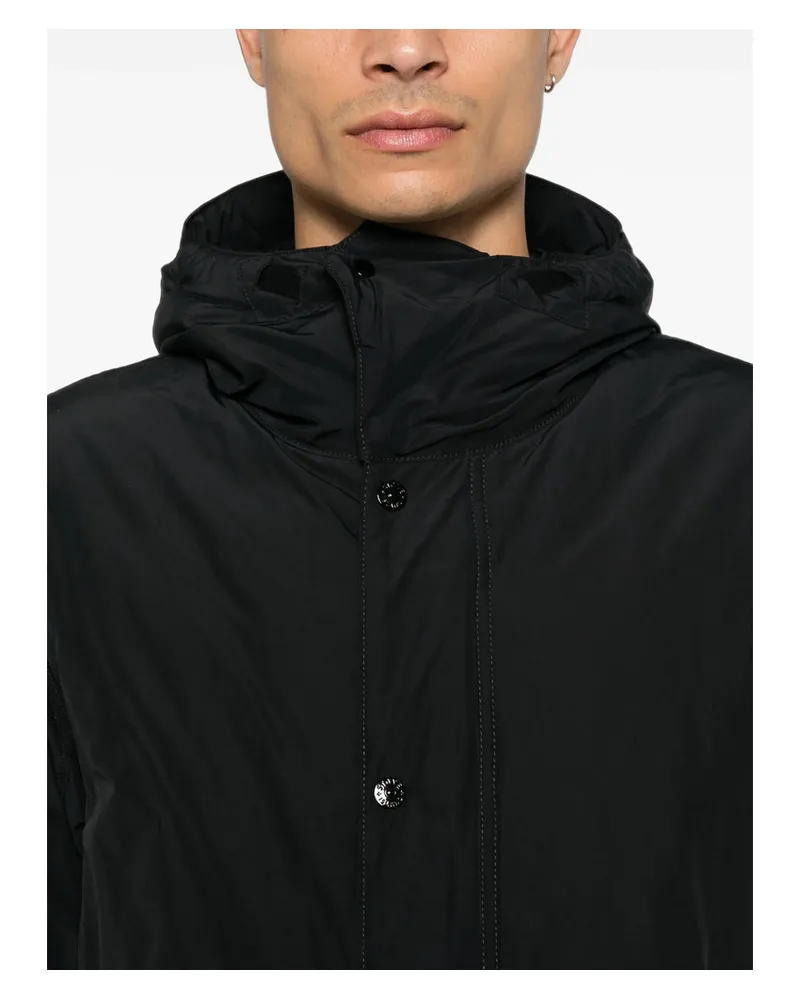 Stone Island Hooded Down-Filled Down Parka — Black 