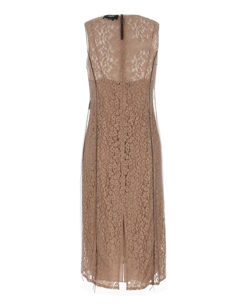Fendi Women's Biscuit Lace Dress Pink Abiti Beige