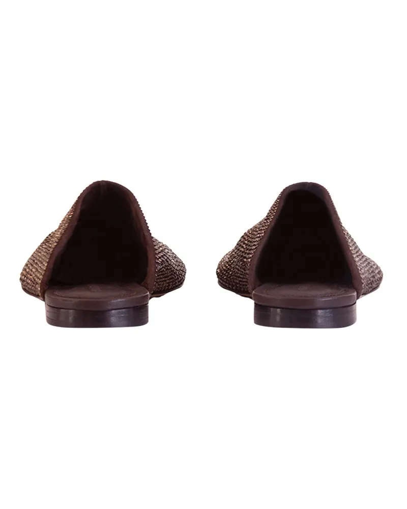 Bottega Veneta Rhinestone-Embellished Slippers — Brown Brown