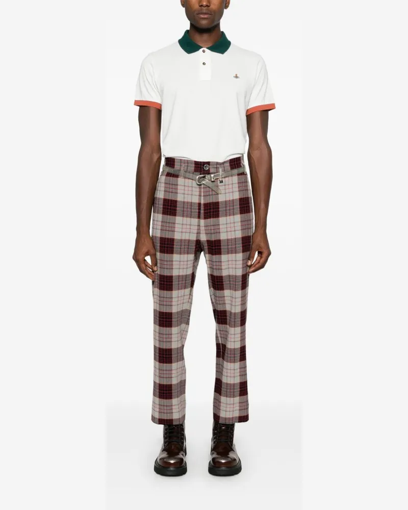 Vivienne Westwood Check Pattern Trousers — Burgundy Burgundy