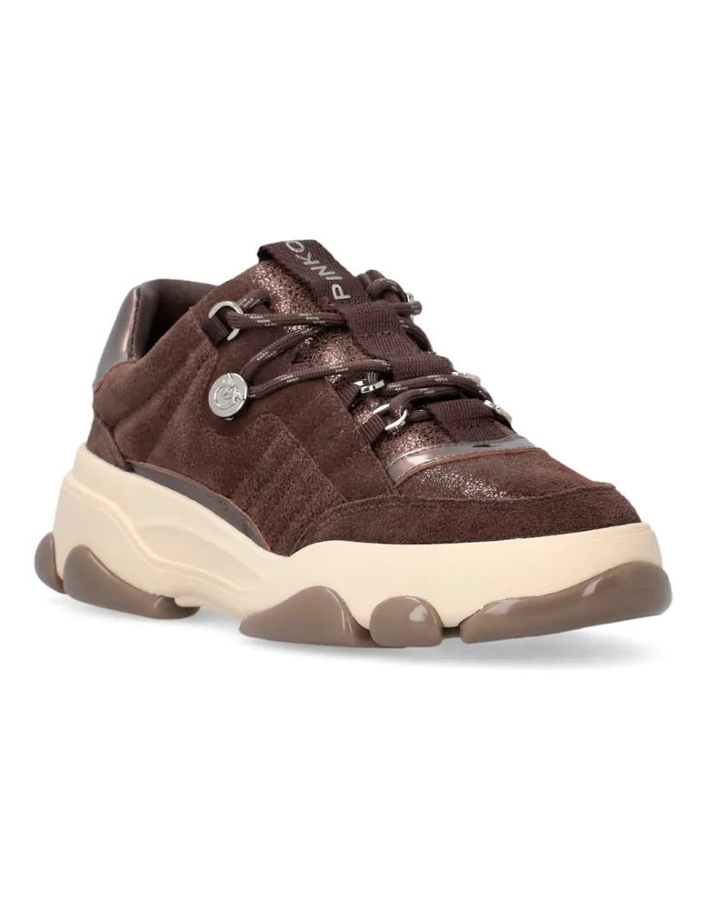 Pinko Women's Sneakers Athena Dark Brown Suede Upper: Cow Leather Trainers Brown