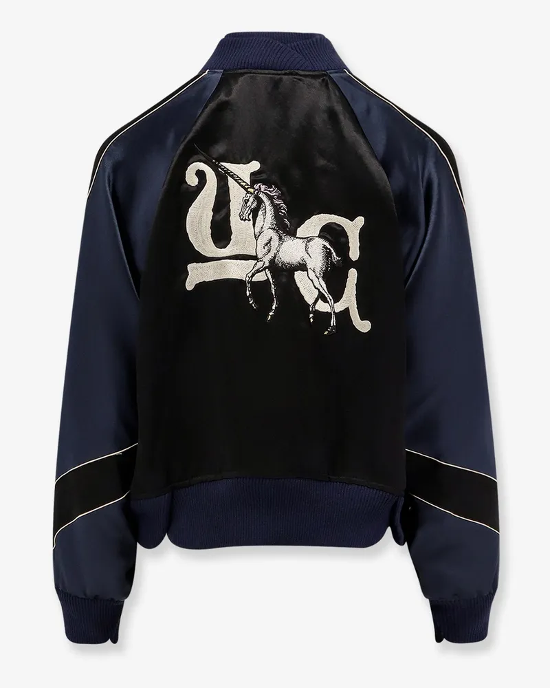Undercover Women's Satin Bomber Jacket Blue Acetate Blue