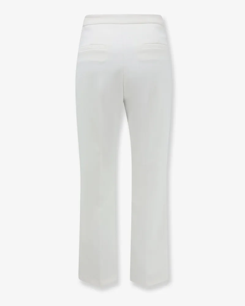 Elisabetta Franchi Women's Trousers White Monogram Detail Polyester White