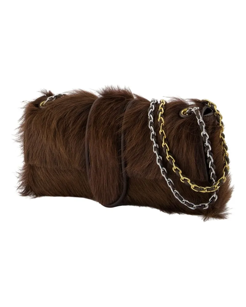 Jacquemus Le Bambino Chaine Leather Shoulder Bag — Brown Brown