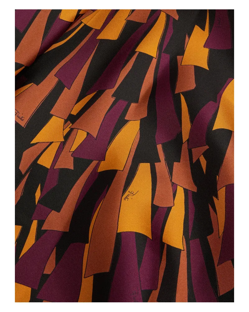Emilio Pucci Baiadera Print Silk Twill Scarf — Red Red