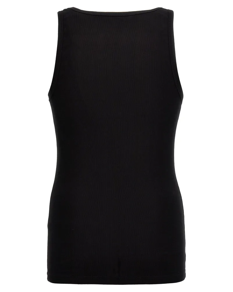 Versace Men's Black Cotton Sleeveles T-Shirt Black