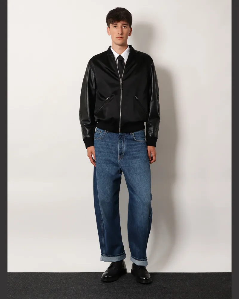 Givenchy Men's Jacket With Leather Sleeves — Black Black