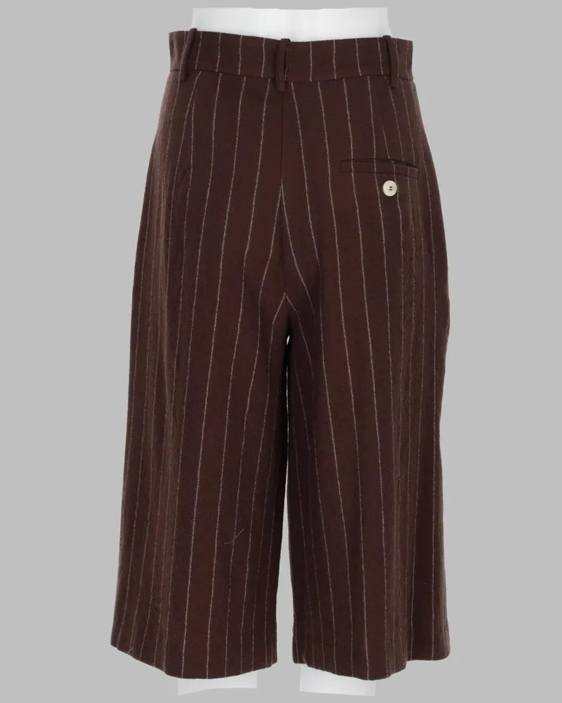 ALYSI Women's Wool Shorts Brown Virgin Brown